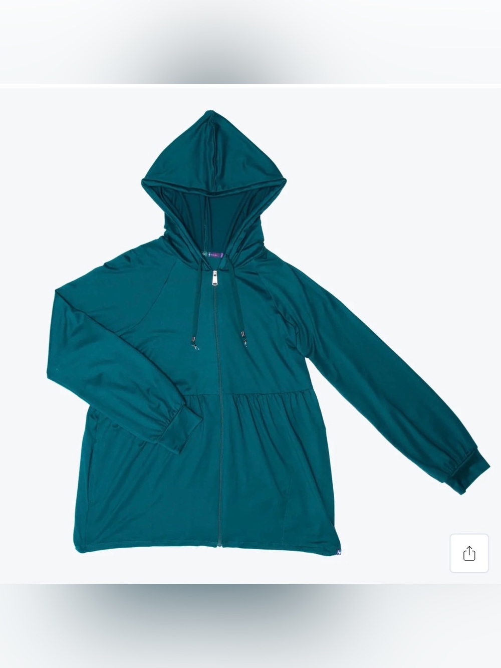 lug Shimmy Brushed Jersey Zip Up Jacket in Teal 1XL